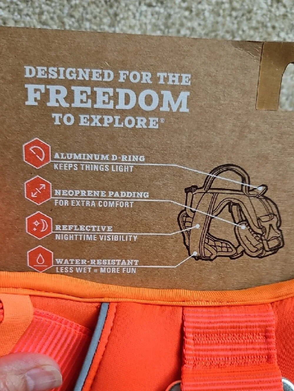 NWT Arcadia Trail Size X-Large Bright Orange Neoprene Dog Harness